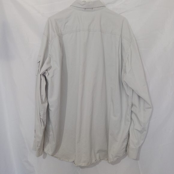 Vintage Eddie Bauer Legend Elkhorn Shirt Button Up Long Sleeve XLT Light Beige - Picture 6 of 11
